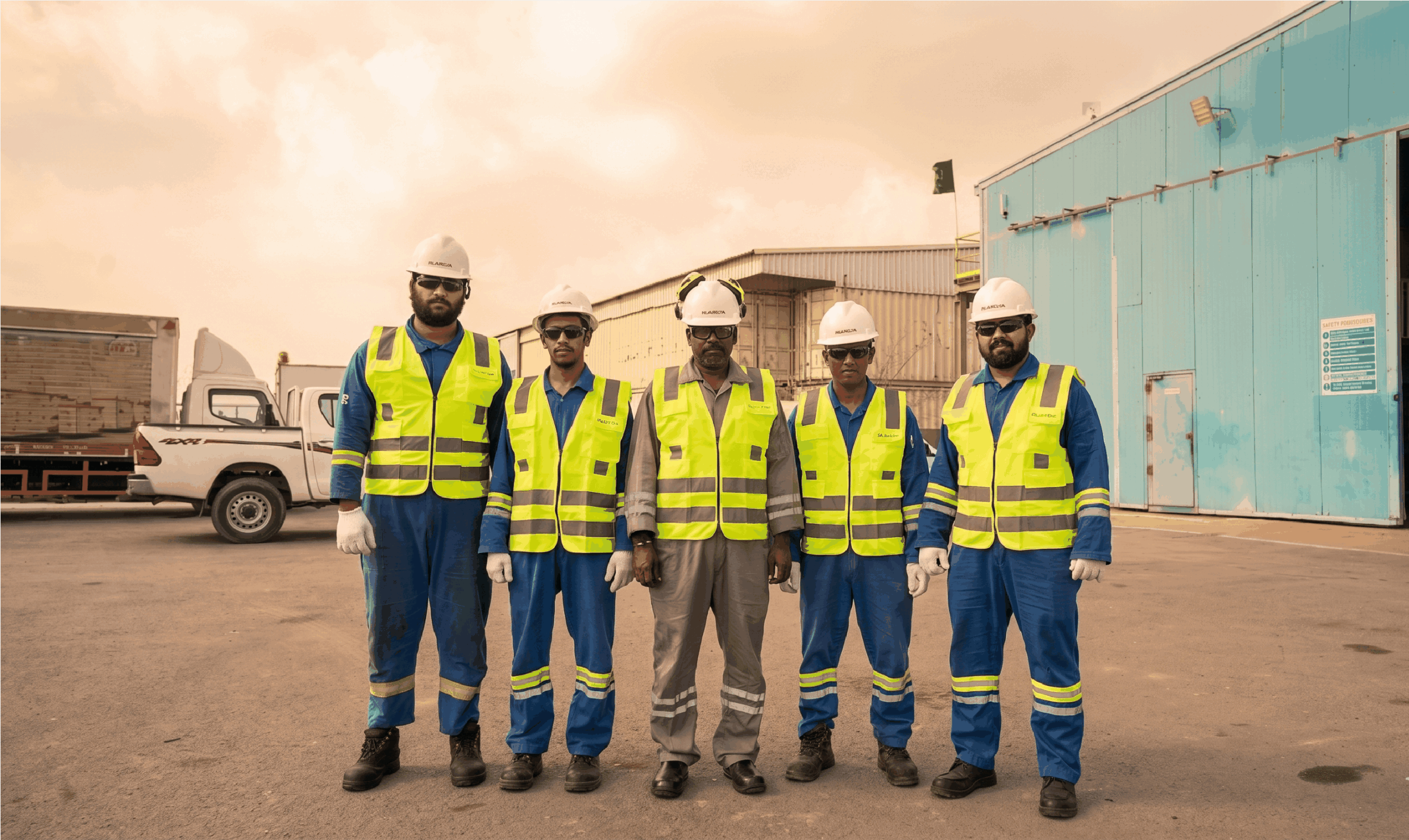 Energia team in safety equipment on site