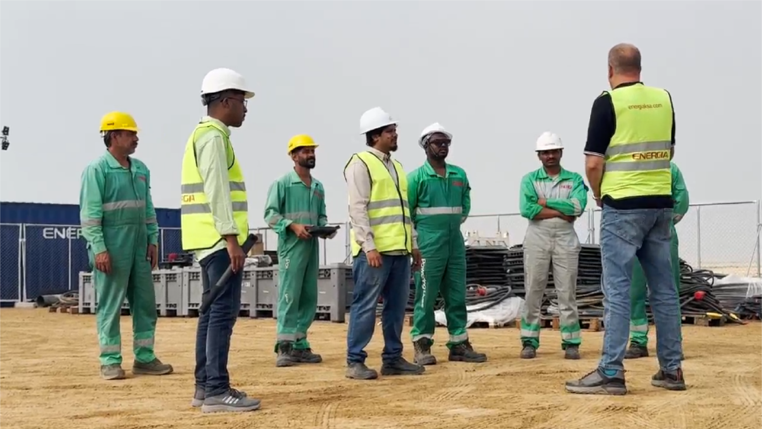 Energia team during an on-site briefing