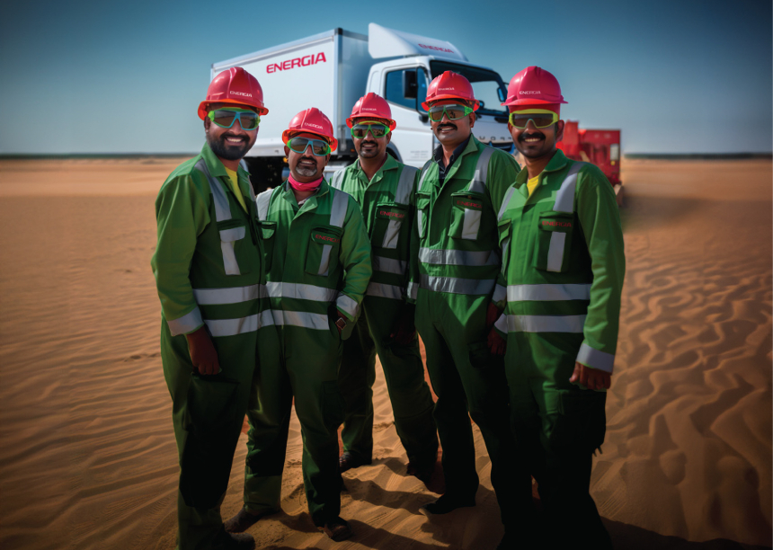 Employees of Energia KSA, leading EPC company in Saudi Arabia