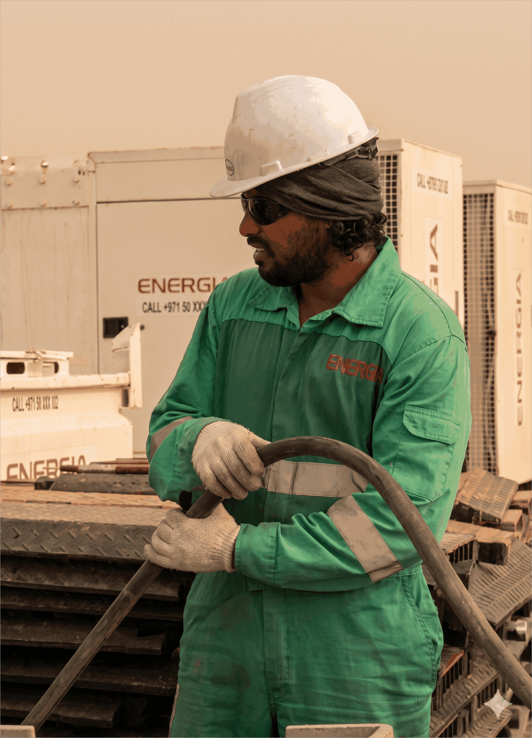 Energia field worker on site in Saudi Arabia
