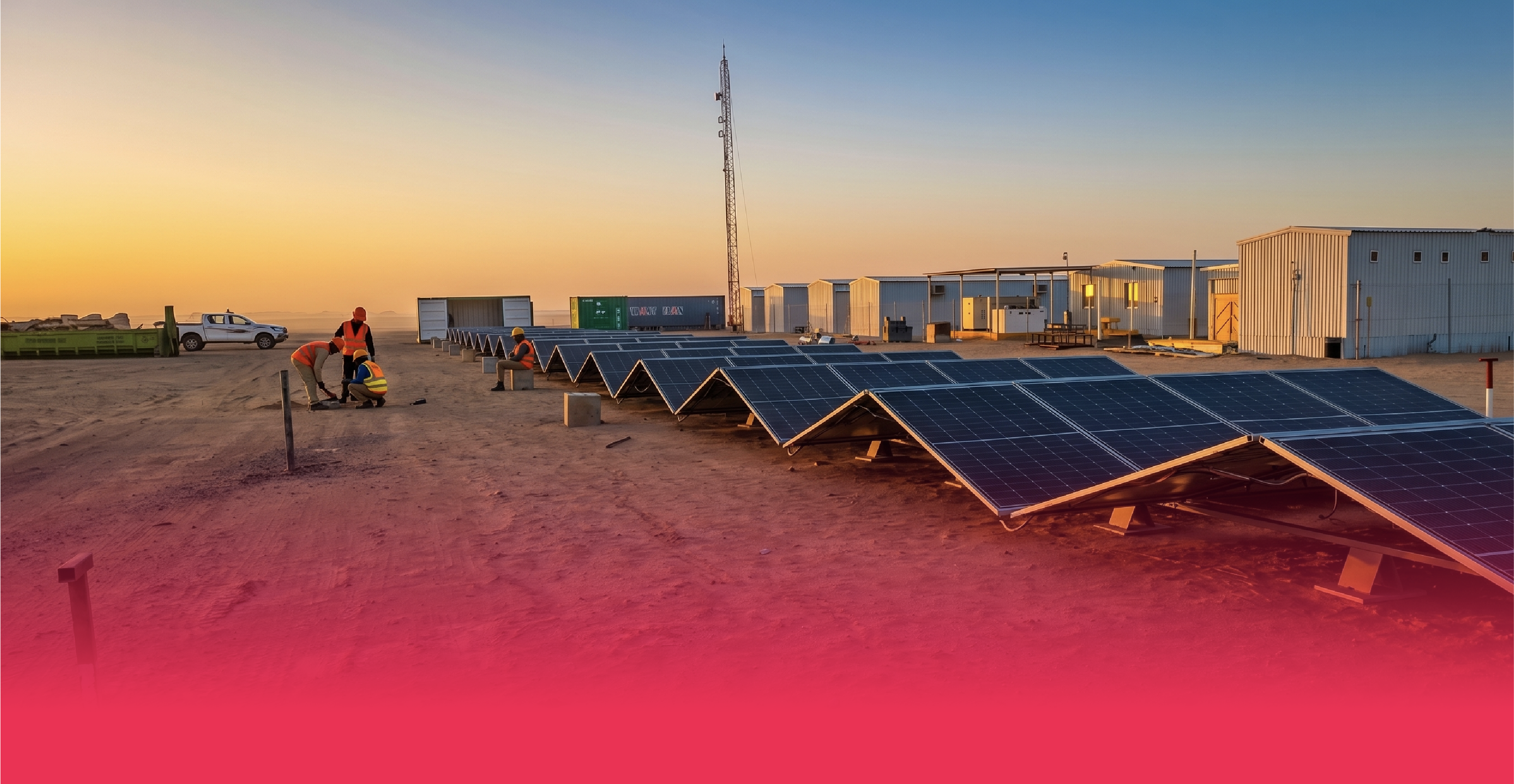 Foldable solar PV system at the Al Bisha site